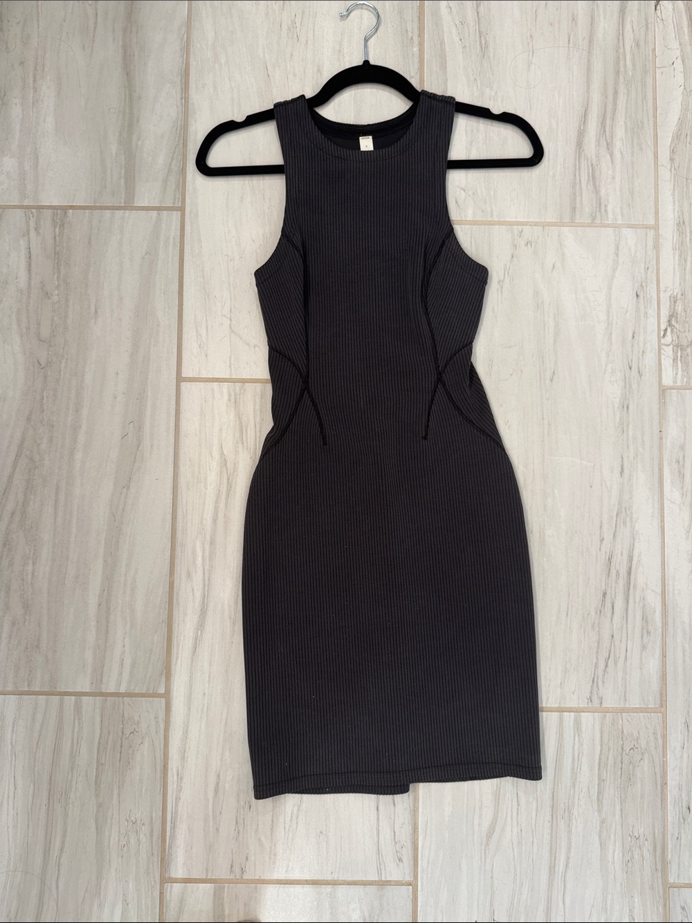lululemon athletica Ribbed Sleeveless Midi Dress - Black